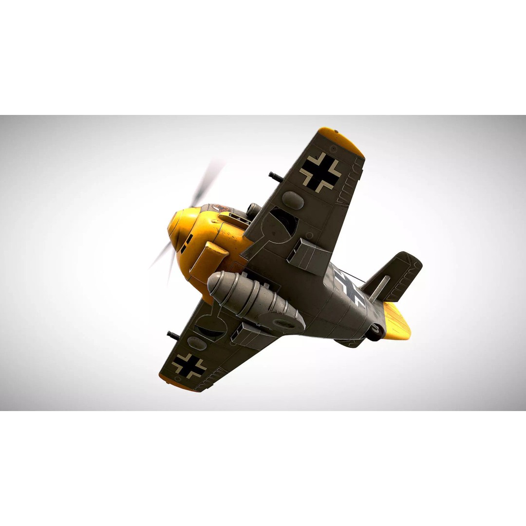 Messerschmitt Bf-109 3D Model – Toon Low Poly Game Asset, FBX - View 12