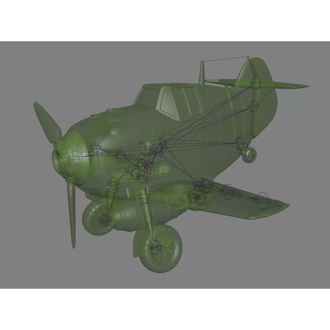Messerschmitt Bf-109 3D Model – Toon Low Poly Game Asset, FBX - View 15