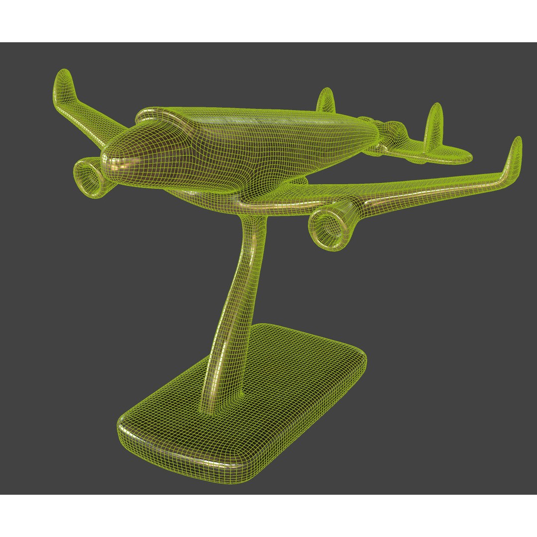 Vintage Airplane Sculpture 3D Model – High-Quality PBR Textures, FBX