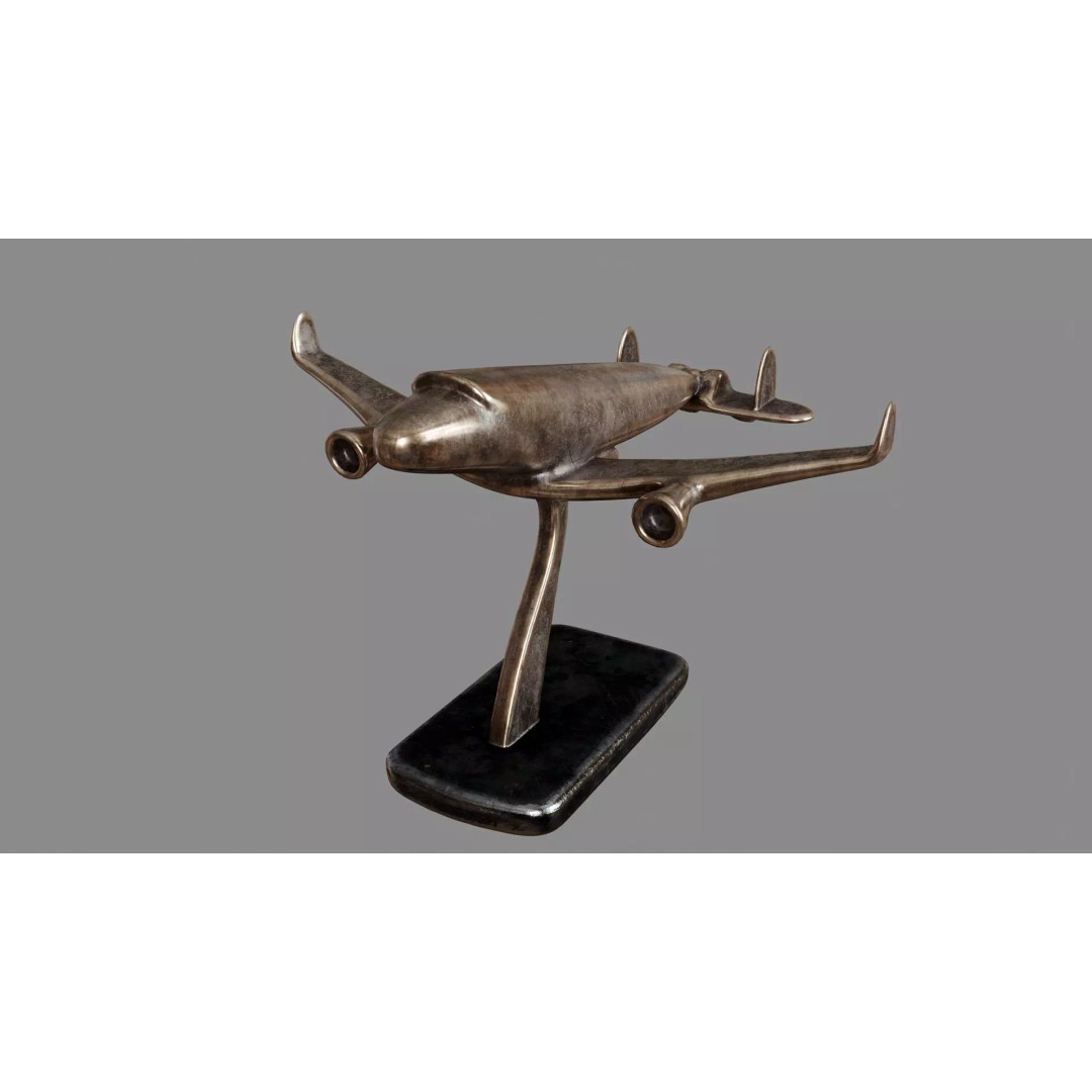 Vintage Airplane Sculpture 3D Model – High-Quality PBR Textures, FBX - View 2