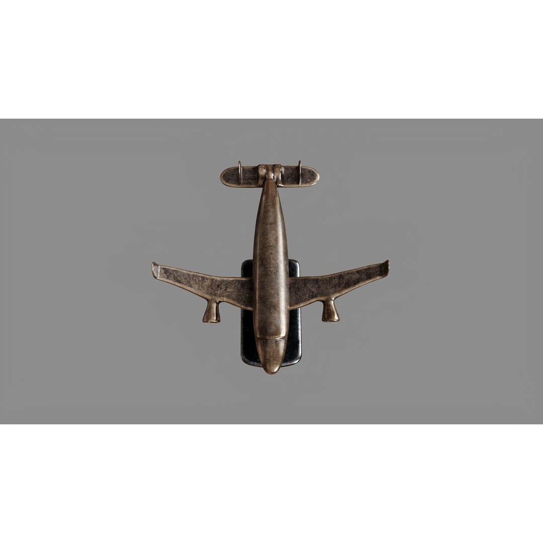 Vintage Airplane Sculpture 3D Model – High-Quality PBR Textures, FBX - View 5