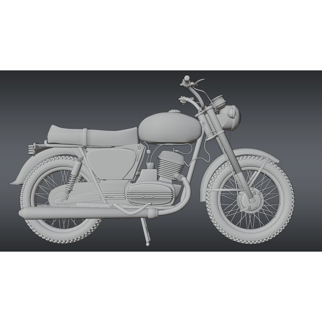 Yezdi Roadking 3D Model – Retro Motorcycle with PBR Textures, FBX - View 5