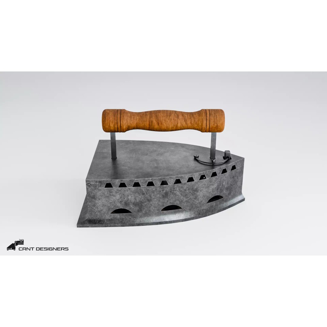 Vintage Coal Iron 3D Model – Low Poly PBR Asset, FBX, Blender - View 3