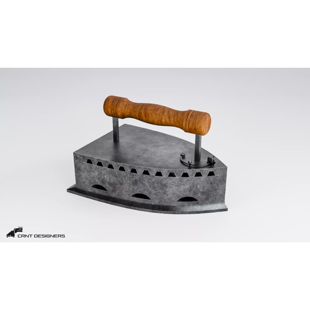 Vintage Coal Iron 3D Model – Low Poly PBR Asset, FBX, Blender - View 5