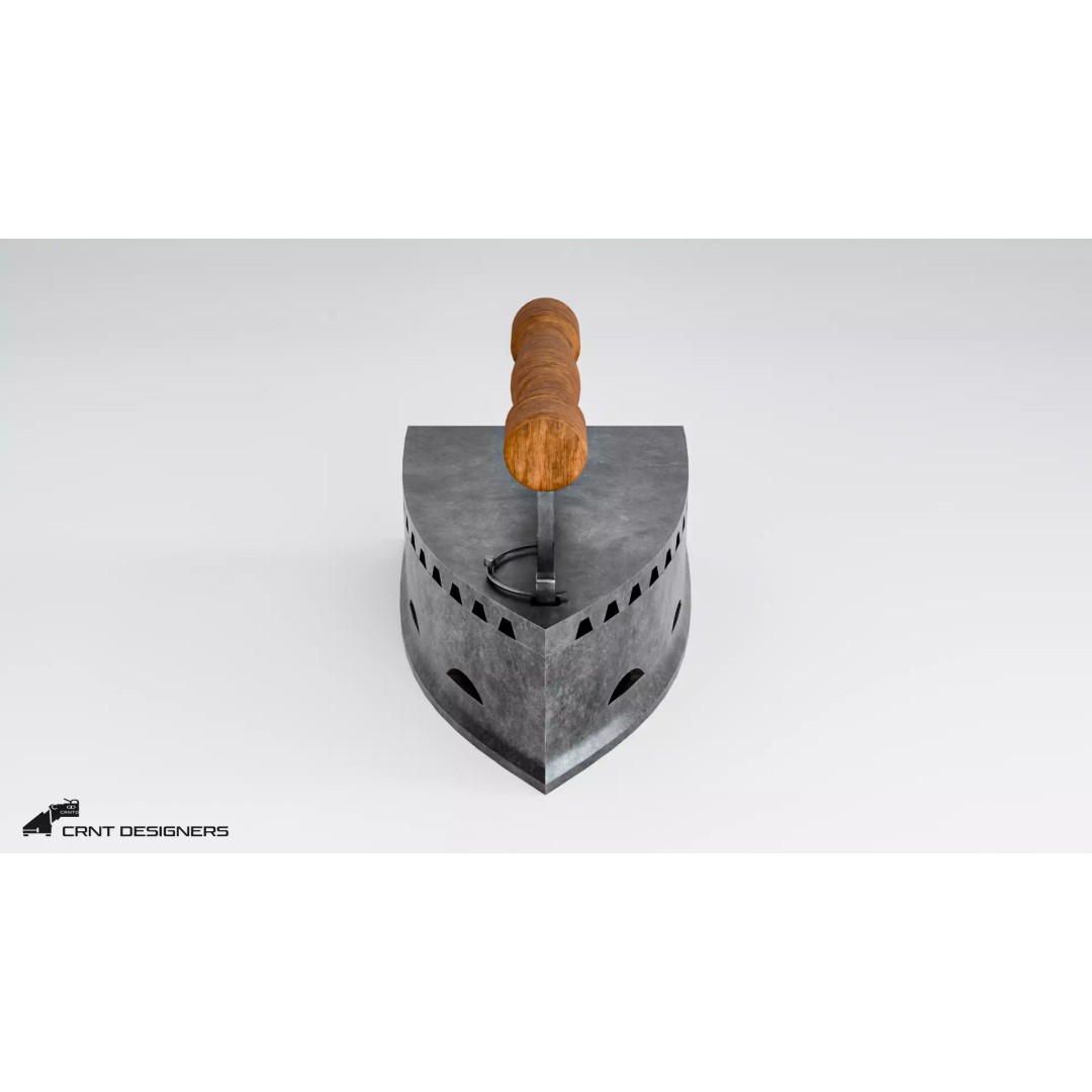 Vintage Coal Iron 3D Model – Low Poly PBR Asset, FBX, Blender - View 7