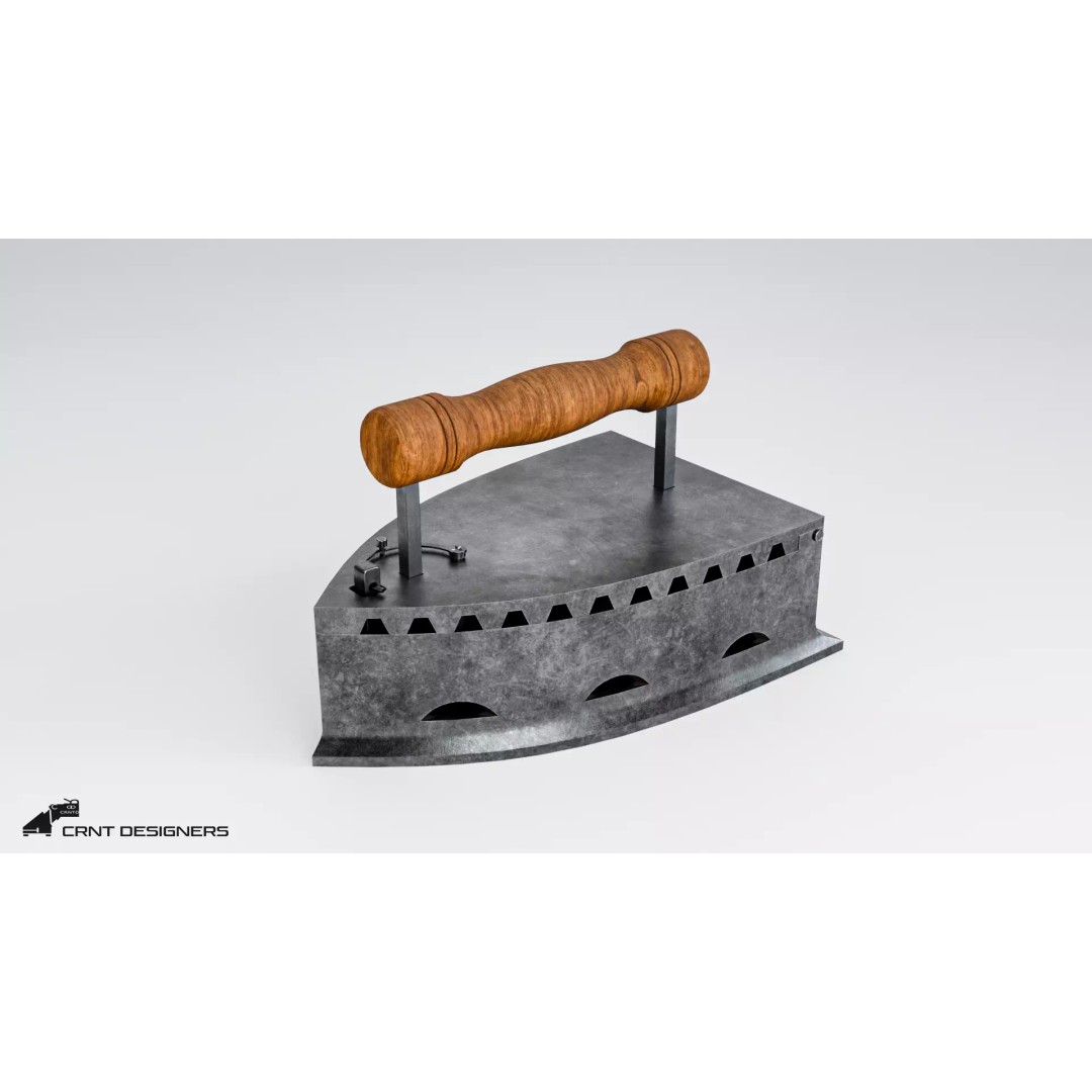 Vintage Coal Iron 3D Model – Low Poly PBR Asset, FBX, Blender - View 8