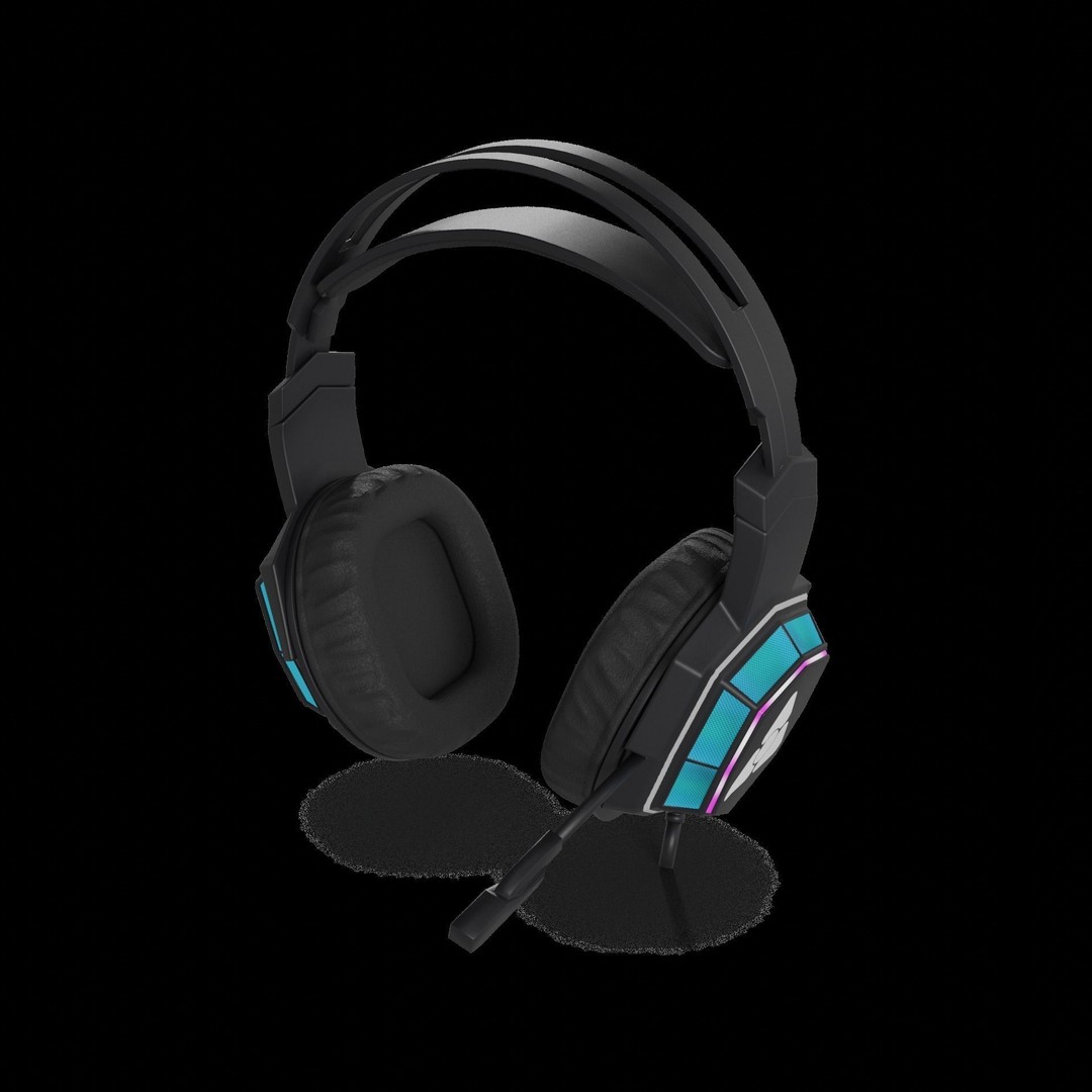 Gaming Headset 3D Model – Low Poly Game Asset with PBR Textures