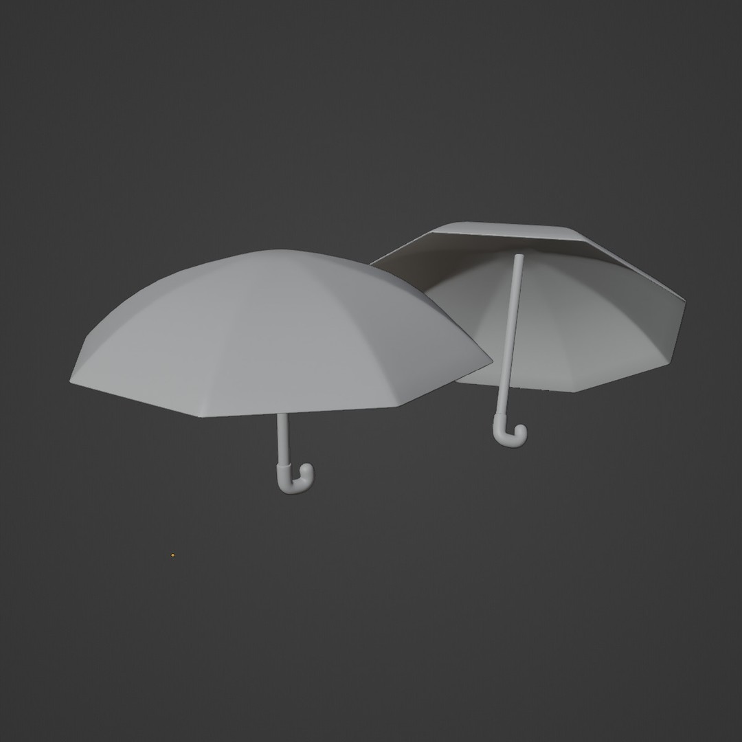Stylized Umbrella 3D Model – Low Poly PBR Asset for Games, FBX, Blender