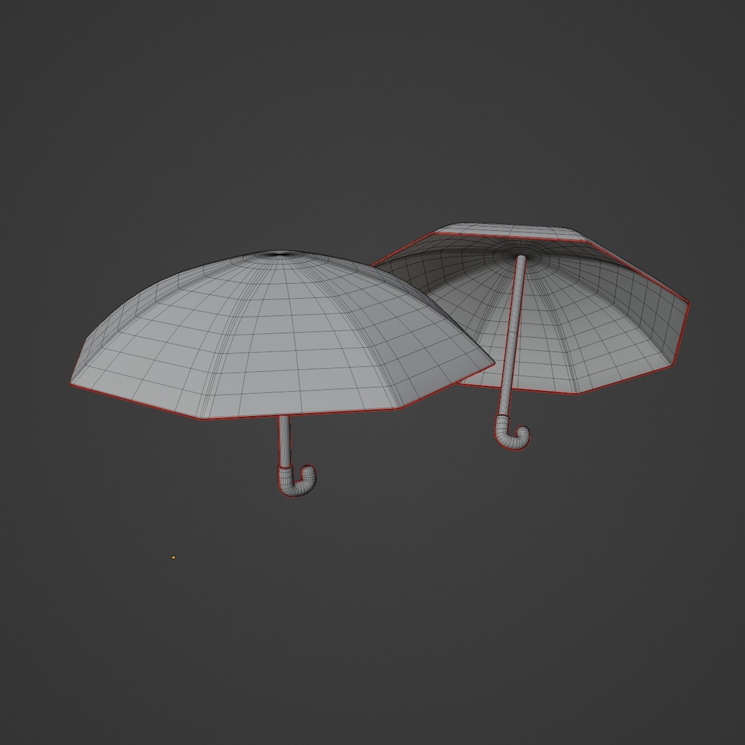 Stylized Umbrella 3D Model – Low Poly PBR Asset for Games, FBX, Blender - View 10