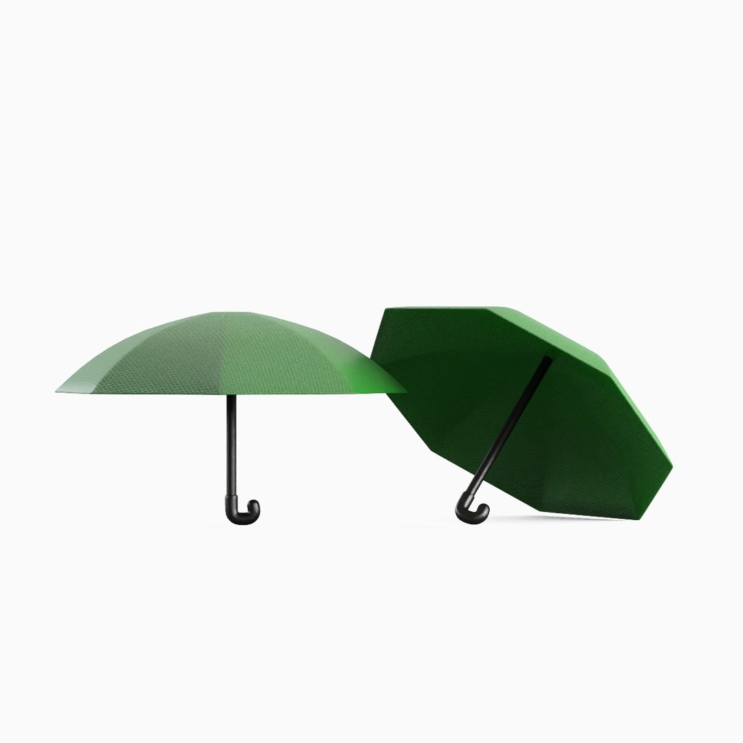 Stylized Umbrella 3D Model – Low Poly PBR Asset for Games, FBX, Blender - View 3