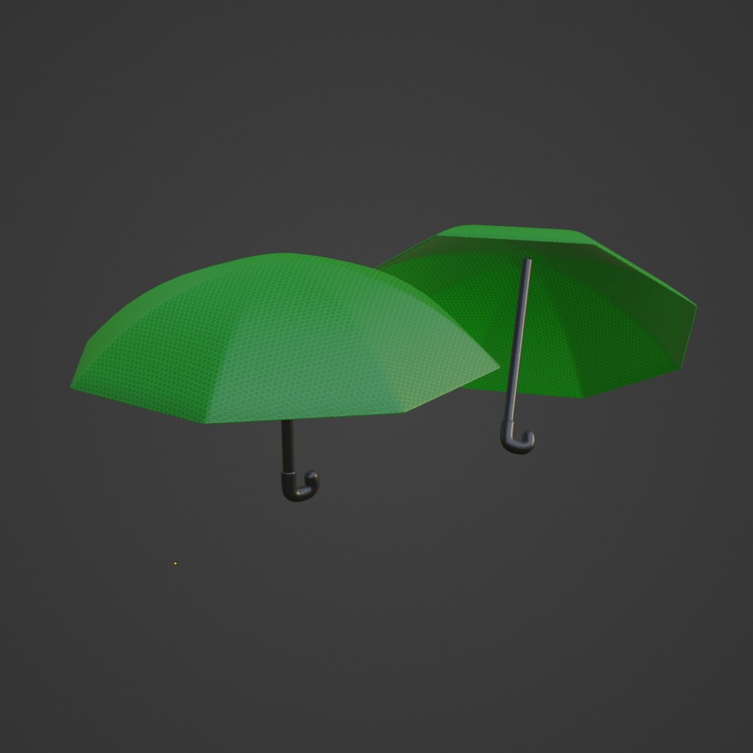 Stylized Umbrella 3D Model – Low Poly PBR Asset for Games, FBX, Blender - View 8