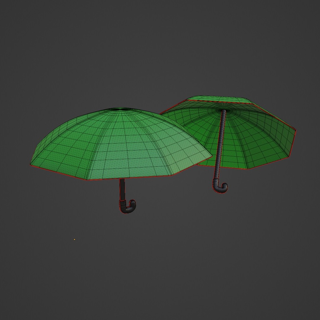 Stylized Umbrella 3D Model – Low Poly PBR Asset for Games, FBX, Blender - View 9
