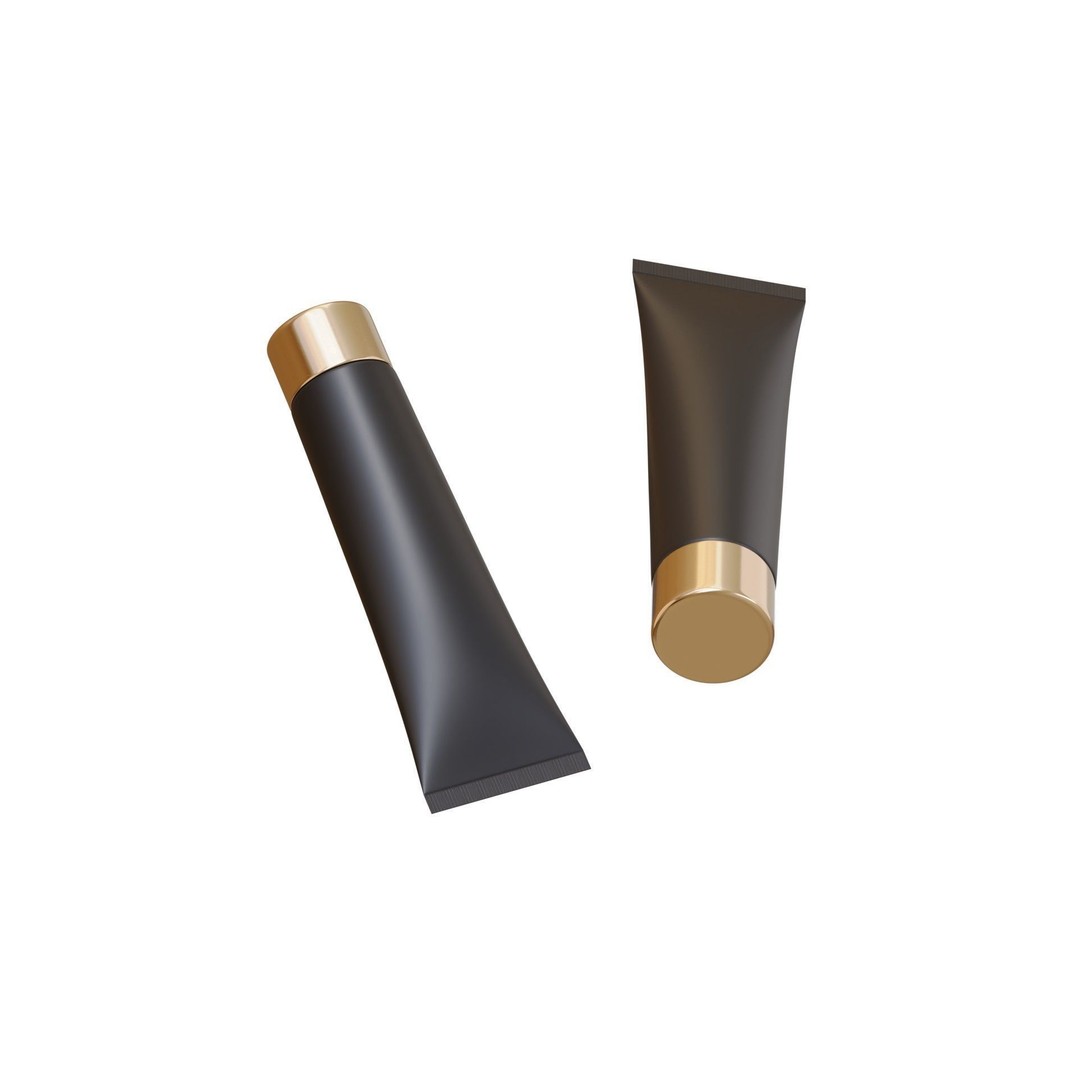 Black Cosmetic Tube 3D Model – PBR Textured, Blender, FBX, Game Ready - View 6