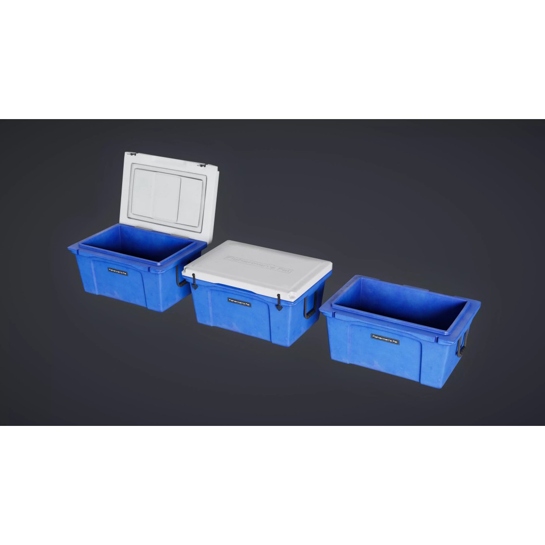 Fishing Cooler 3D Model – Low Poly Game Ready Asset, FBX - View 2