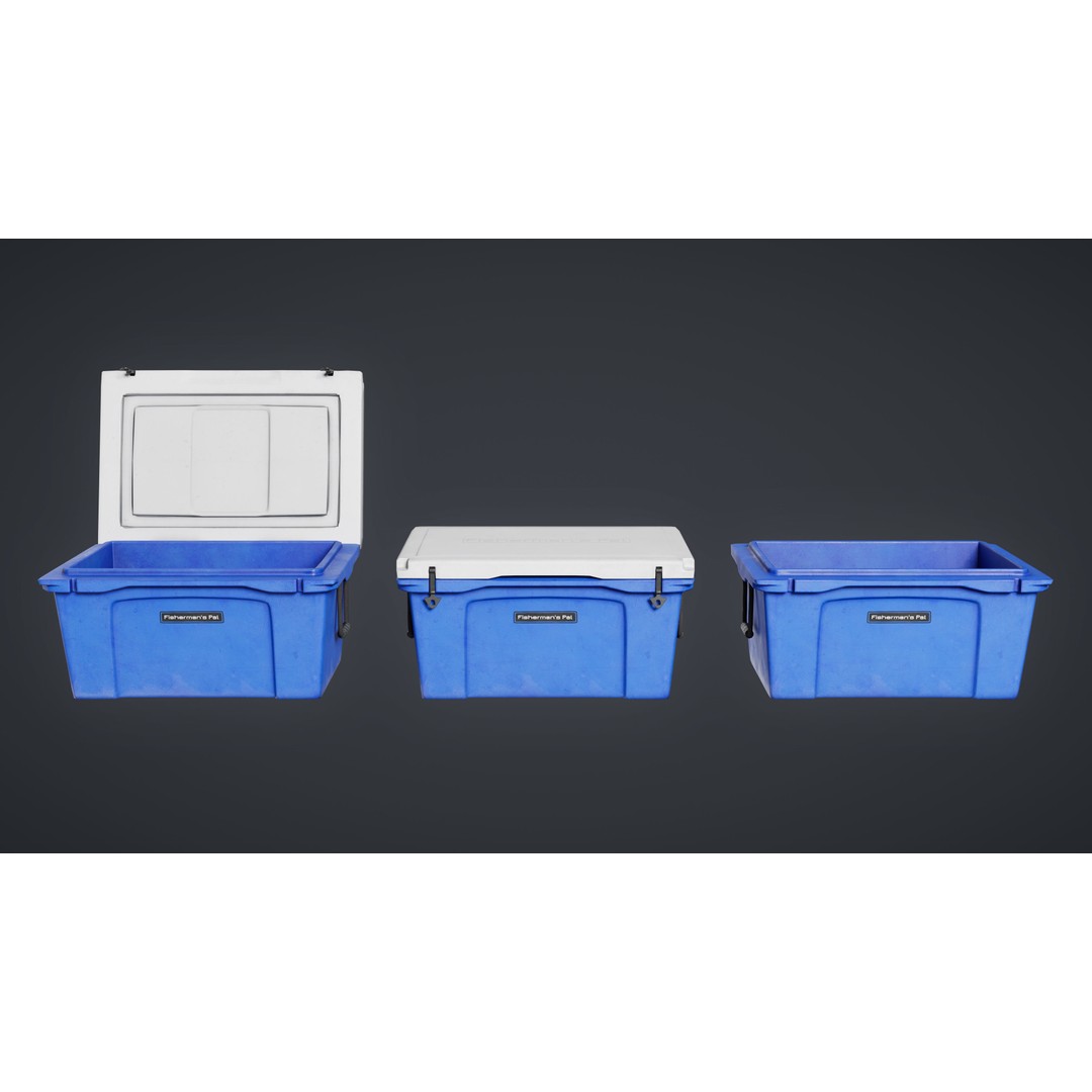 Fishing Cooler 3D Model – Low Poly Game Ready Asset, FBX - View 6