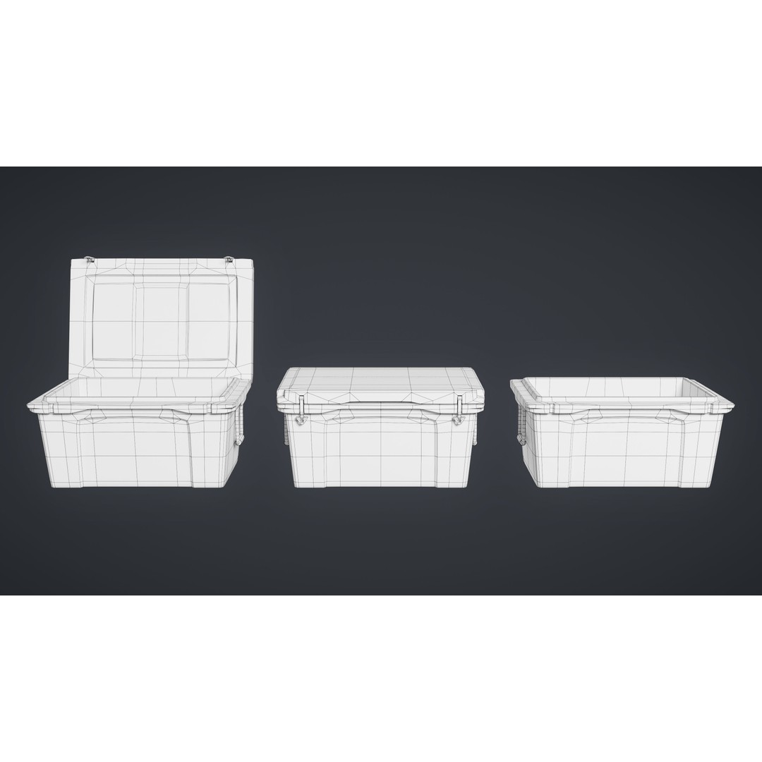 Fishing Cooler 3D Model – Low Poly Game Ready Asset, FBX - View 7