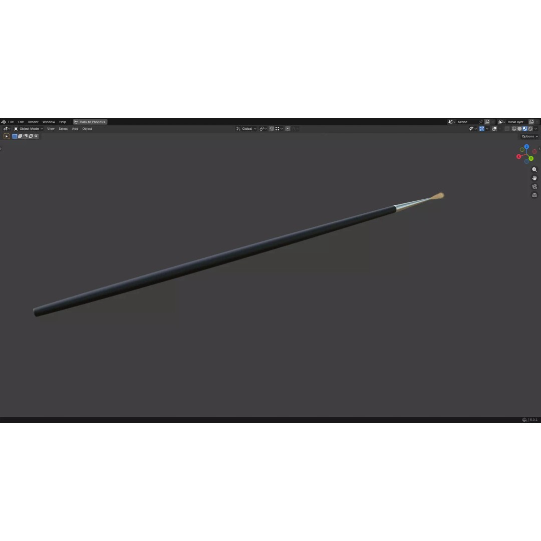 Artistic Paintbrush Round 3D Model – PBR Textured, FBX, Blender - View 12