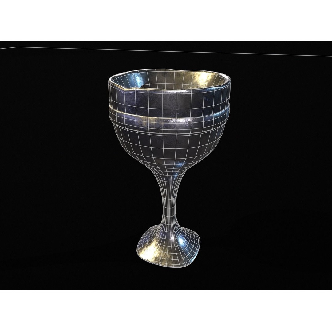 Royal Skinny Chalice 3D Model – Low Poly Kitchenware, FBX, PBR Textures - View 10
