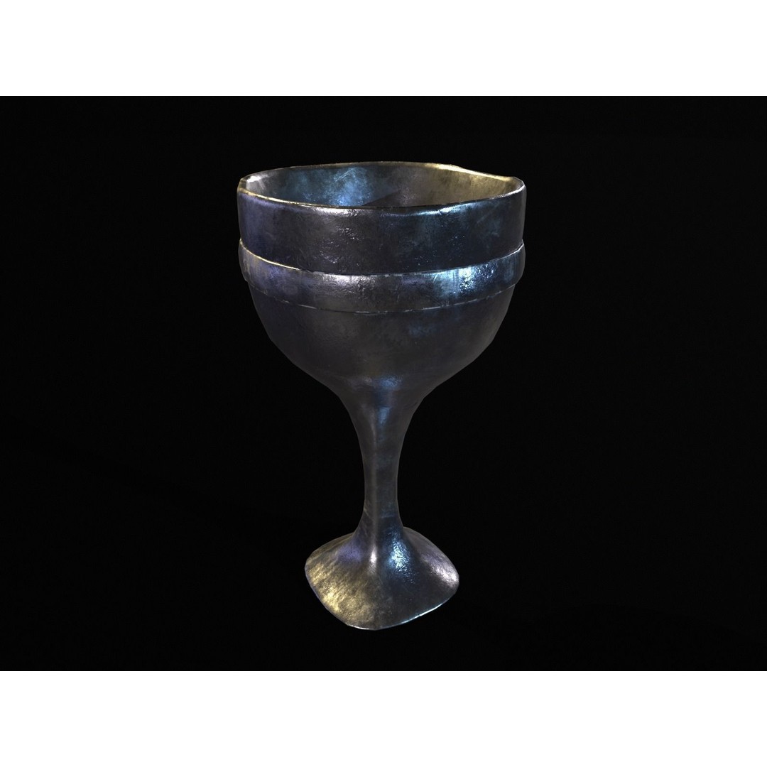 Royal Skinny Chalice 3D Model – Low Poly Kitchenware, FBX, PBR Textures - View 11