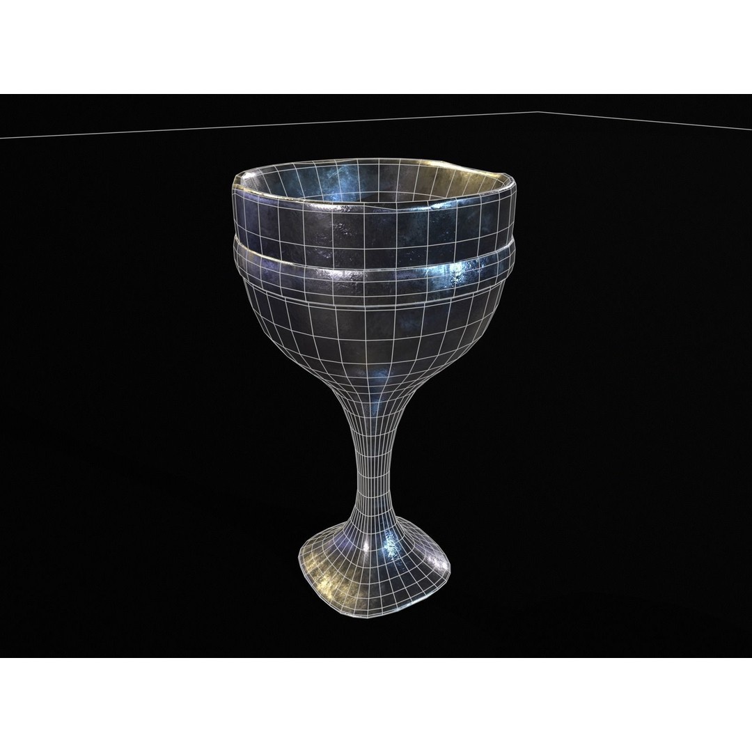 Royal Skinny Chalice 3D Model – Low Poly Kitchenware, FBX, PBR Textures - View 12