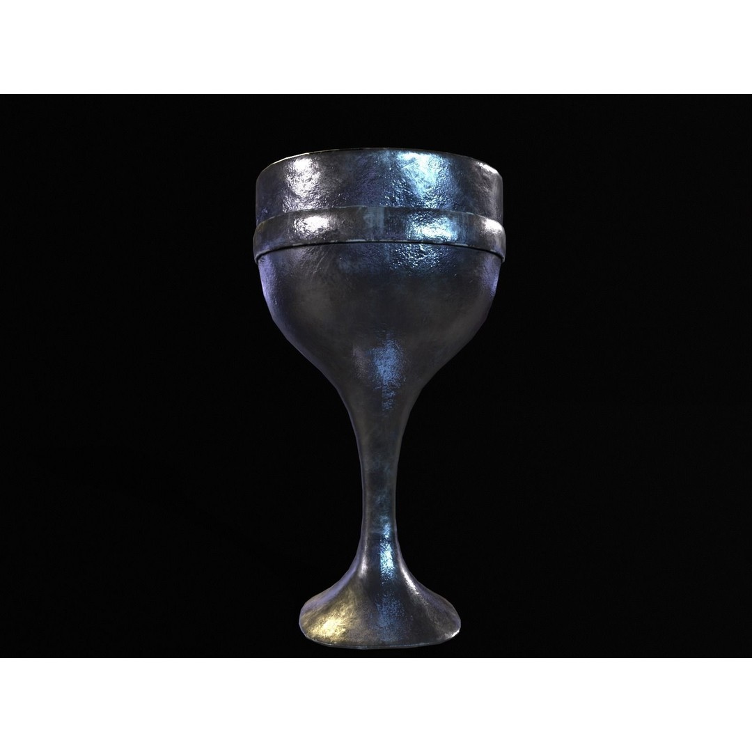Royal Skinny Chalice 3D Model – Low Poly Kitchenware, FBX, PBR Textures - View 13