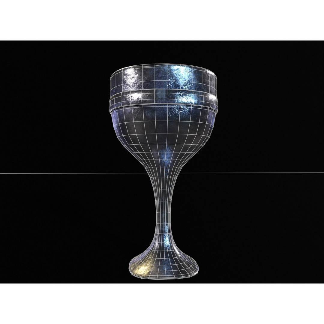 Royal Skinny Chalice 3D Model – Low Poly Kitchenware, FBX, PBR Textures - View 14