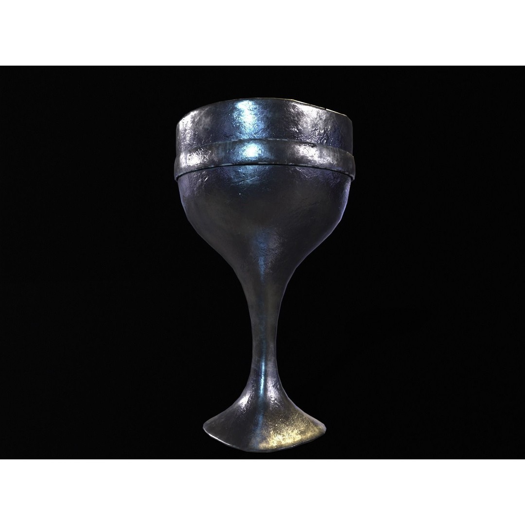 Royal Skinny Chalice 3D Model – Low Poly Kitchenware, FBX, PBR Textures - View 15
