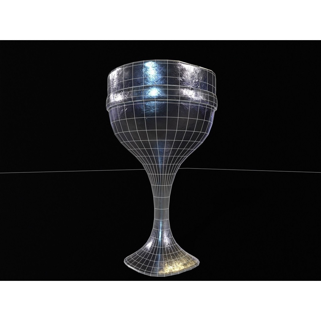 Royal Skinny Chalice 3D Model – Low Poly Kitchenware, FBX, PBR Textures - View 16