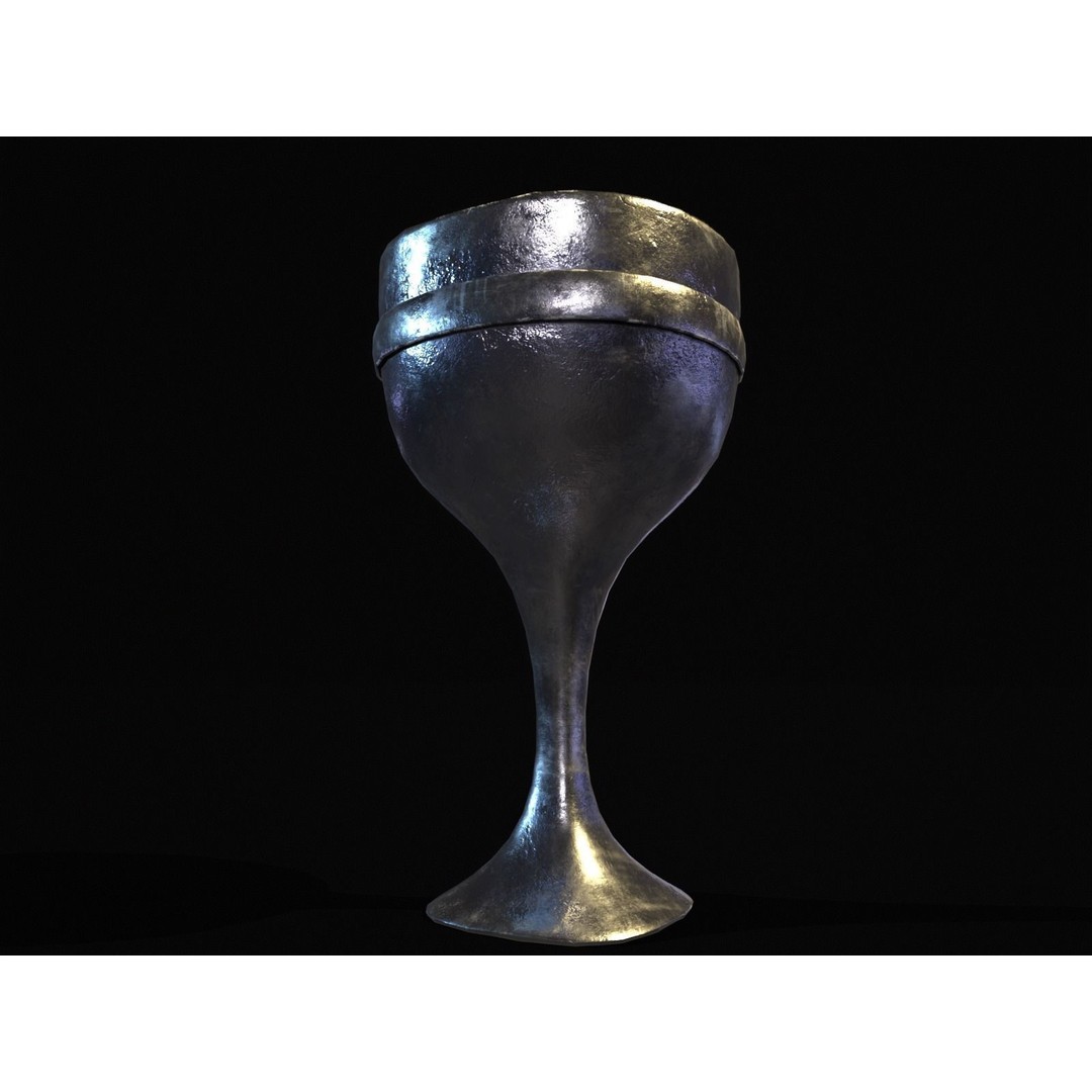 Royal Skinny Chalice 3D Model – Low Poly Kitchenware, FBX, PBR Textures - View 17