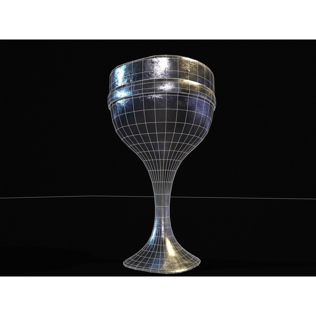 Royal Skinny Chalice 3D Model – Low Poly Kitchenware, FBX, PBR Textures - View 18