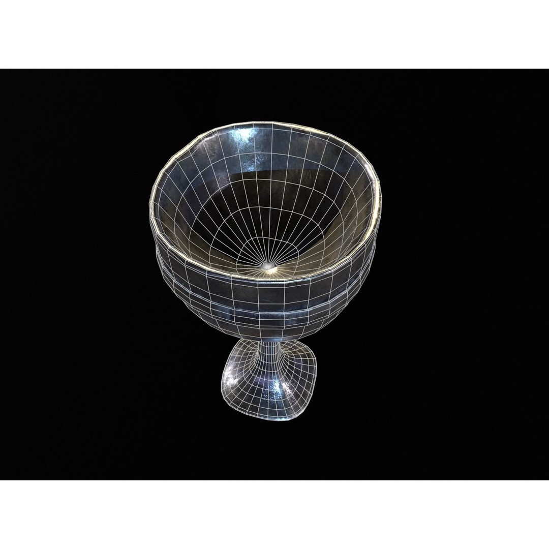 Royal Skinny Chalice 3D Model – Low Poly Kitchenware, FBX, PBR Textures - View 21