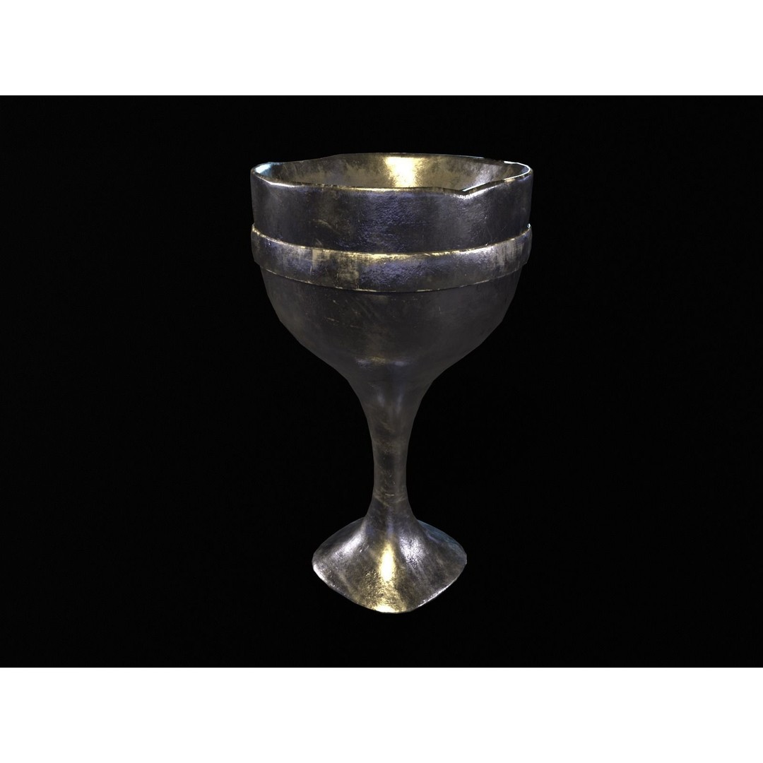Royal Skinny Chalice 3D Model – Low Poly Kitchenware, FBX, PBR Textures - View 3