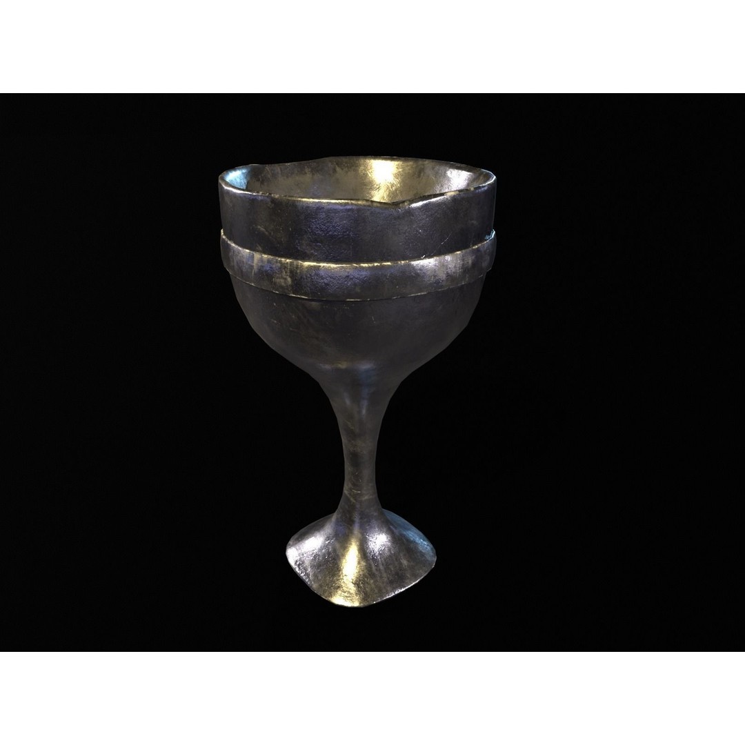 Royal Skinny Chalice 3D Model – Low Poly Kitchenware, FBX, PBR Textures - View 5