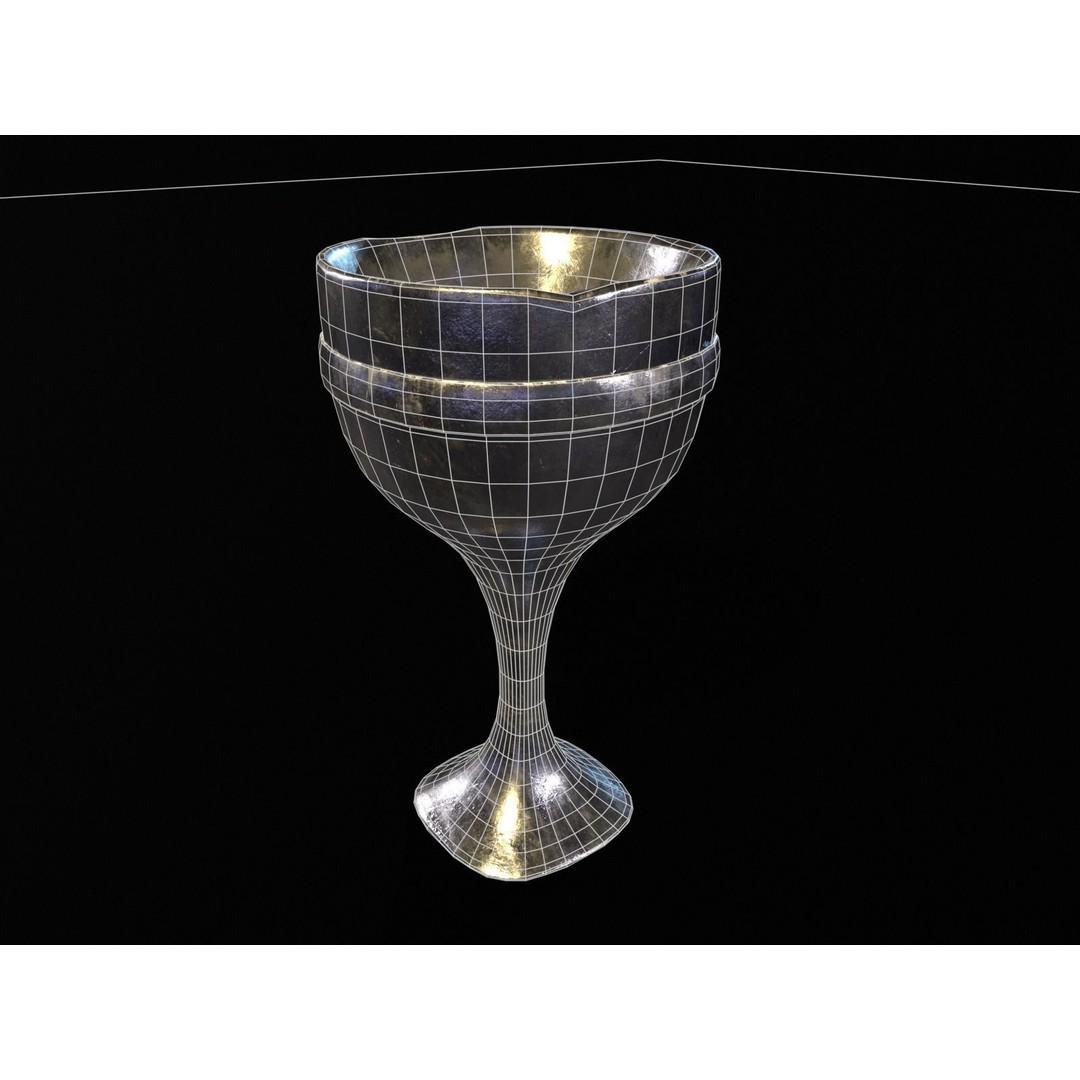 Royal Skinny Chalice 3D Model – Low Poly Kitchenware, FBX, PBR Textures - View 6