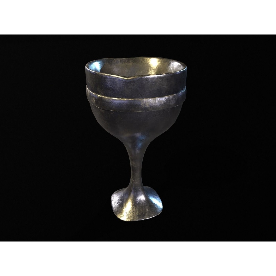 Royal Skinny Chalice 3D Model – Low Poly Kitchenware, FBX, PBR Textures - View 7