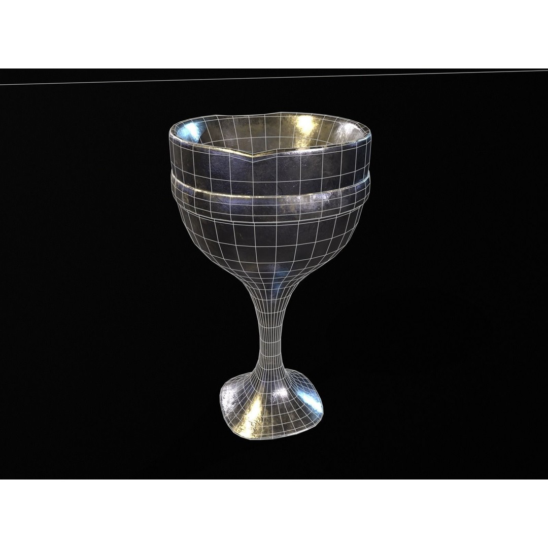 Royal Skinny Chalice 3D Model – Low Poly Kitchenware, FBX, PBR Textures - View 8