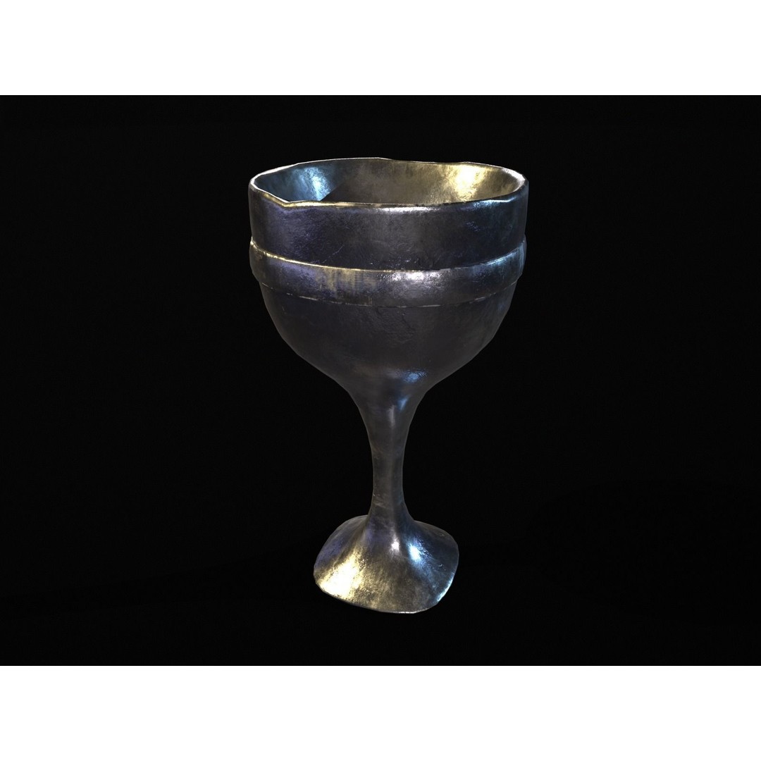 Royal Skinny Chalice 3D Model – Low Poly Kitchenware, FBX, PBR Textures - View 9