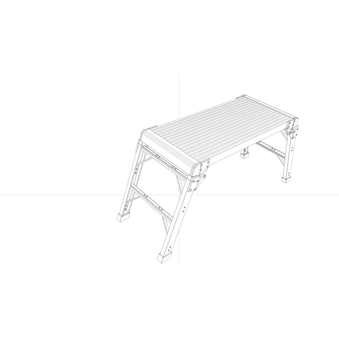 Multifunctional Aluminium Ladder 3D Model – High Poly PBR Asset, FBX - View 7