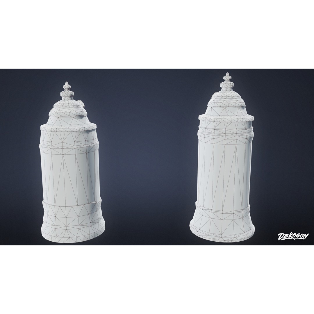 Ceramic Stein 3D Model – Low Poly Game Asset, FBX
