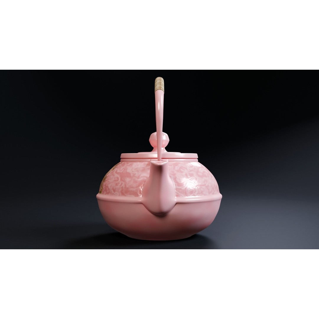 Oriental Iron Teapot 3D Model – Photorealistic Kitchenware, PBR, Blender - View 16