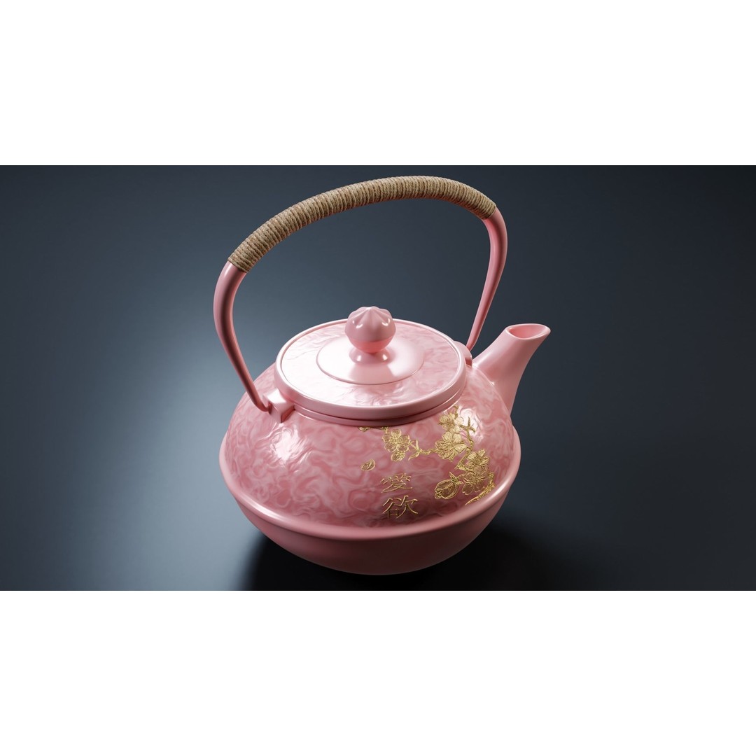 Oriental Iron Teapot 3D Model – Photorealistic Kitchenware, PBR, Blender - View 17