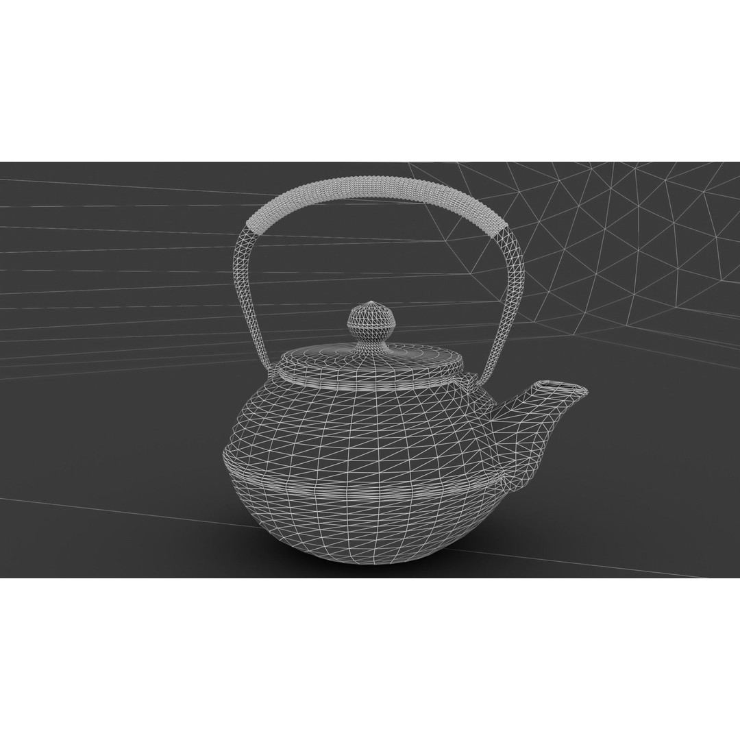 Oriental Iron Teapot 3D Model – Photorealistic Kitchenware, PBR, Blender - View 20