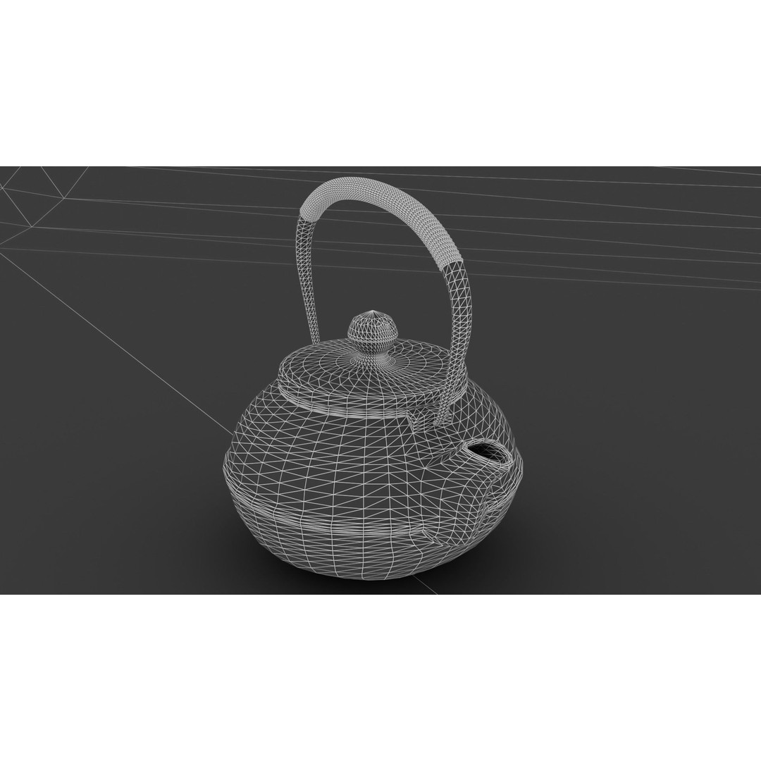 Oriental Iron Teapot 3D Model – Photorealistic Kitchenware, PBR, Blender - View 21