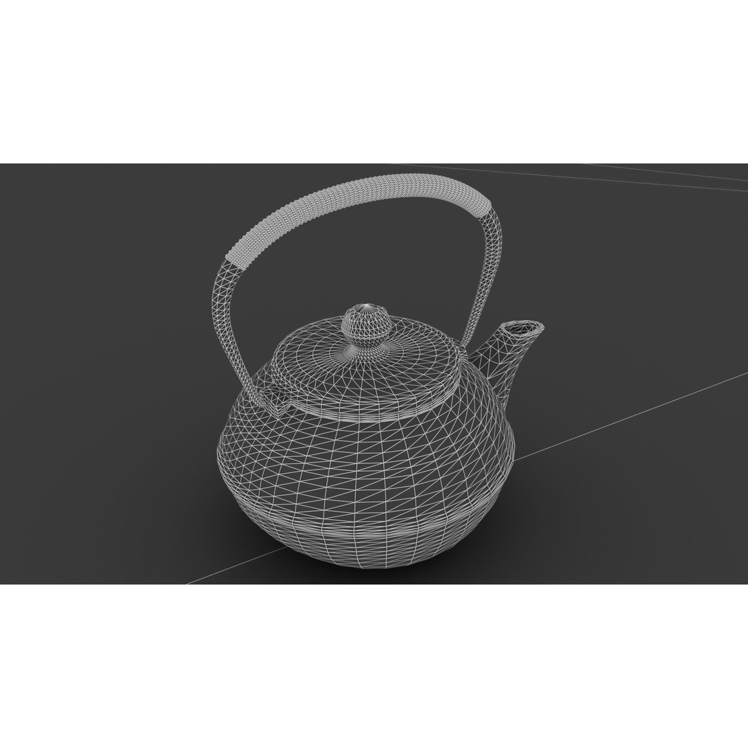 Oriental Iron Teapot 3D Model – Photorealistic Kitchenware, PBR, Blender - View 22