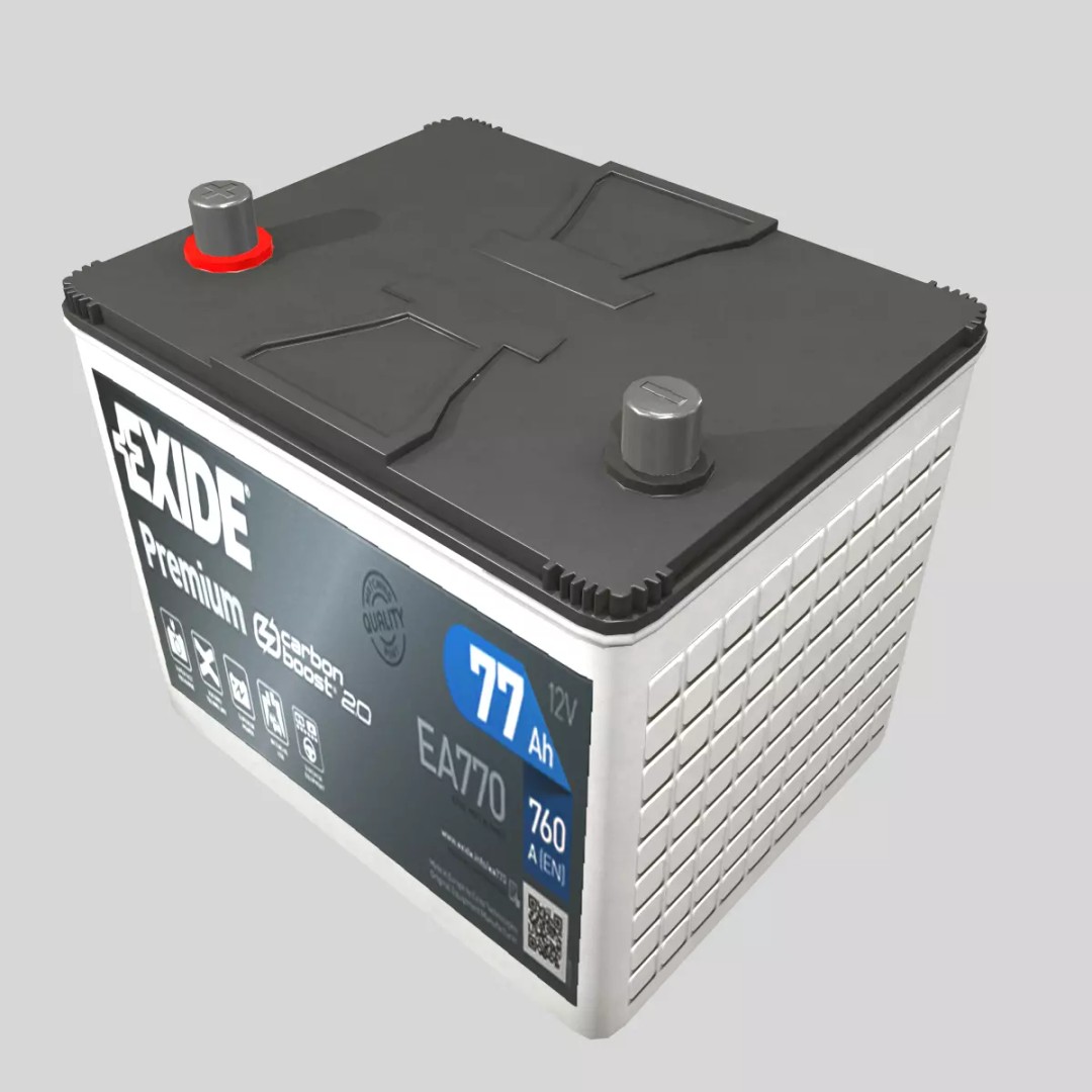 Car Battery 3D Model – Low Poly PBR Asset, FBX, OBJ, Blender - View 12