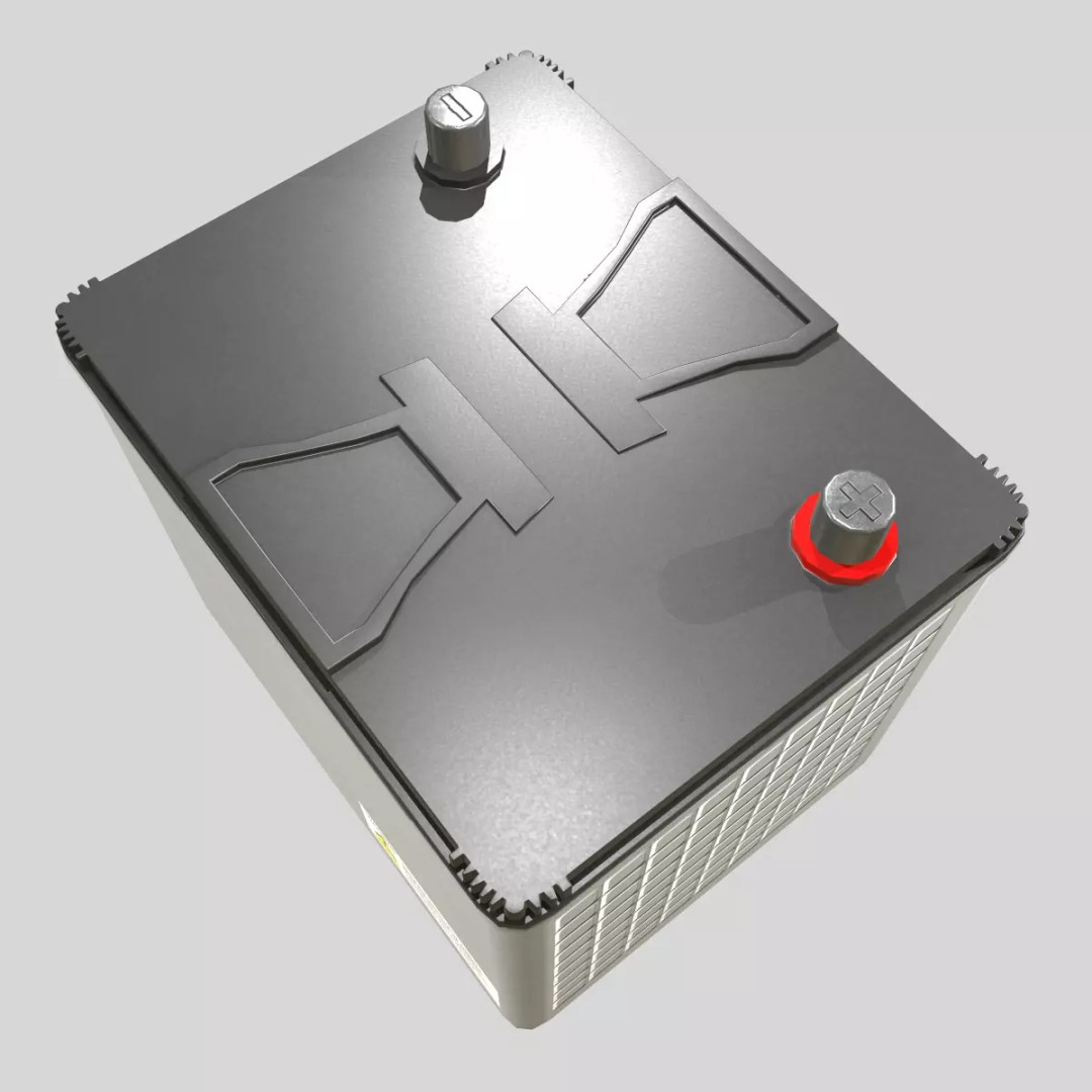 Car Battery 3D Model – Low Poly PBR Asset, FBX, OBJ, Blender - View 13