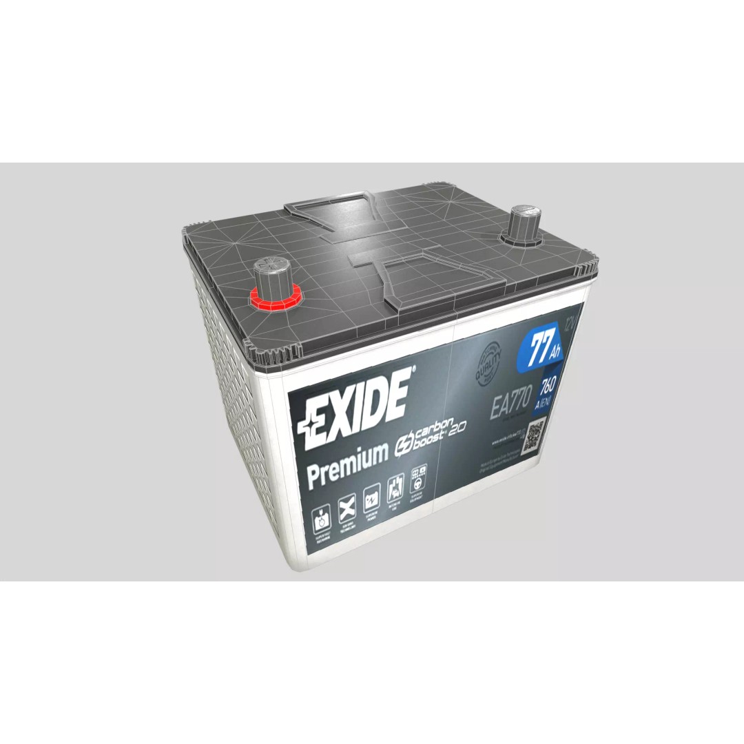 Car Battery 3D Model – Low Poly PBR Asset, FBX, OBJ, Blender - View 15