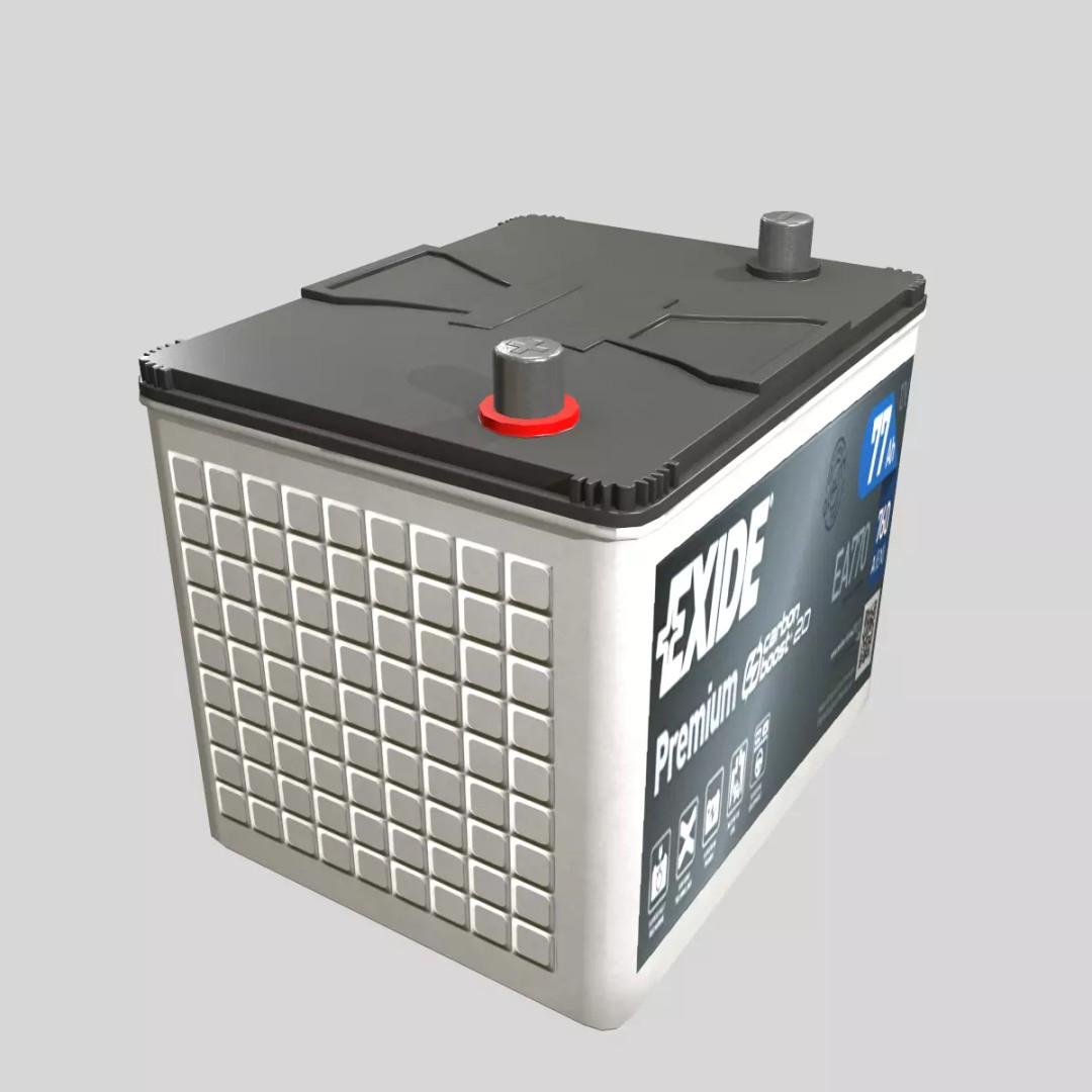 Car Battery 3D Model – Low Poly PBR Asset, FBX, OBJ, Blender - View 19
