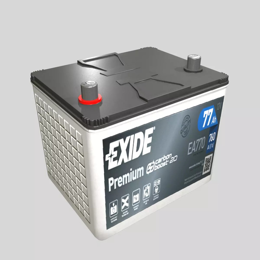 Car Battery 3D Model – Low Poly PBR Asset, FBX, OBJ, Blender - View 2
