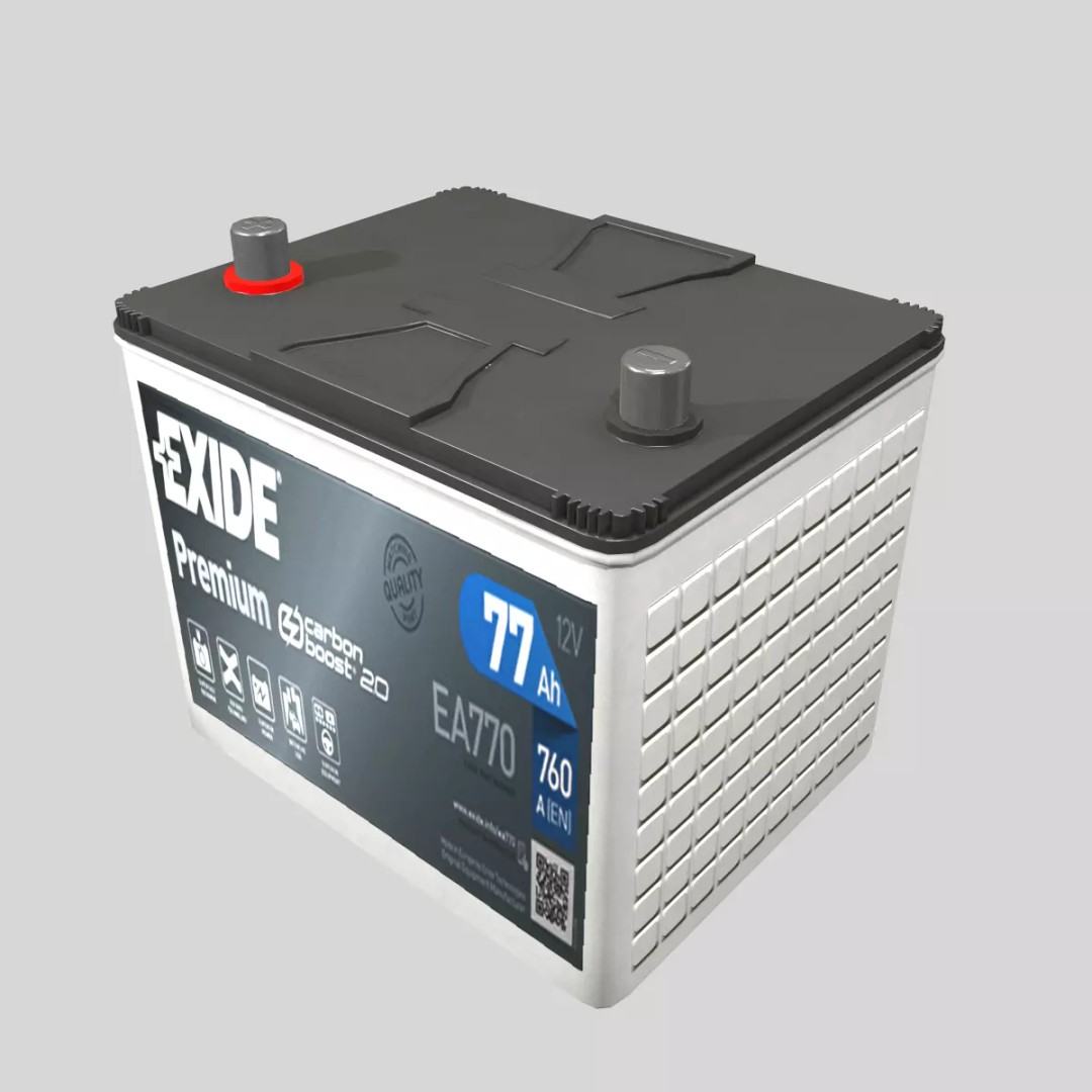 Car Battery 3D Model – Low Poly PBR Asset, FBX, OBJ, Blender - View 3